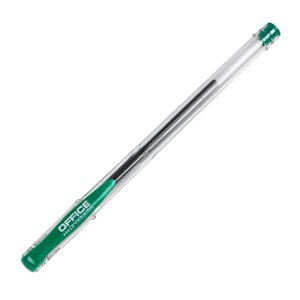 Ручка гелевая "Office Products", 0.5 мм, прозрачный, стерж. зеленый