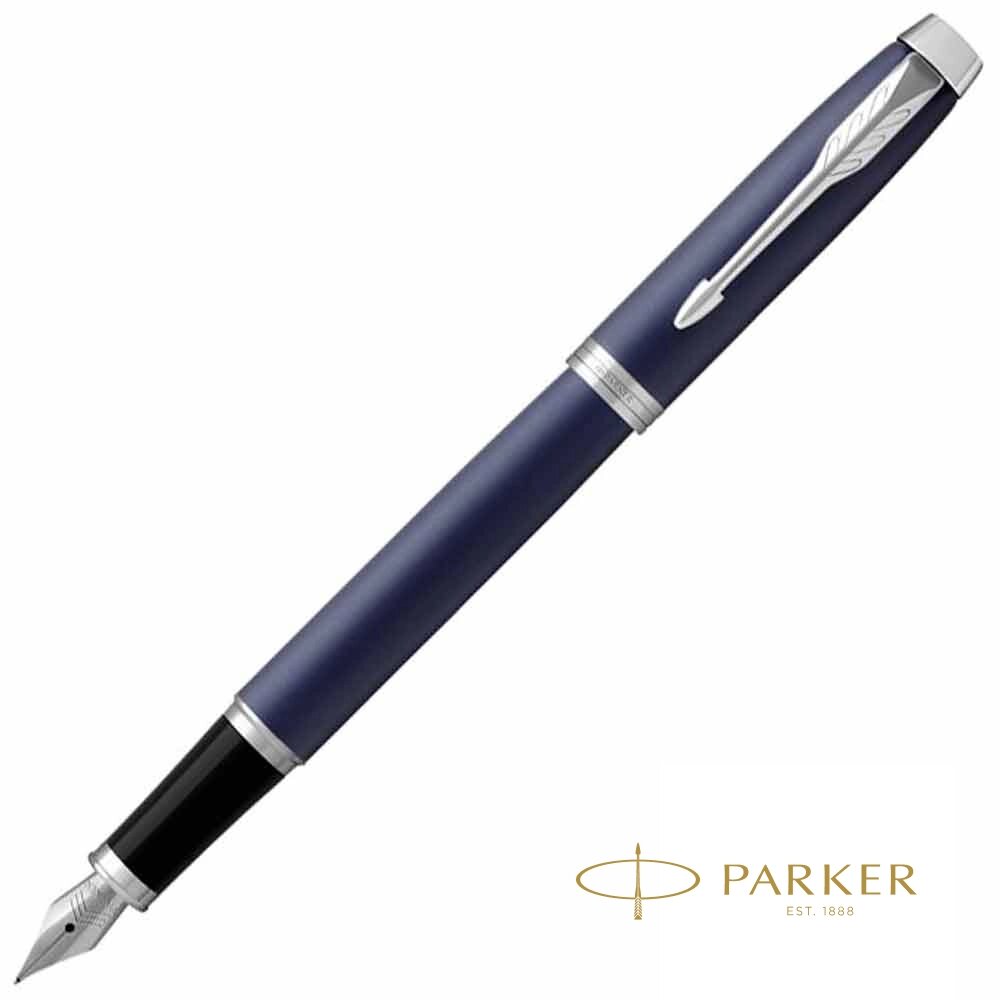 Ручка перьевая "Parker IM Matte Blue CT", F, синий, серебристый, патрон черный от компании «Офистон маркет» - фото 1