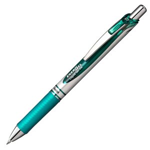 Ручка-роллер "Energel BL77", 0.7 мм, серебристый, бирюзовый, стерж. бирюзовый