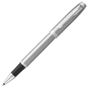 Ручка-роллер "Parker IM Essential Brushed Metal CT", 0.5 мм, черный, серебристый, стерж. черный