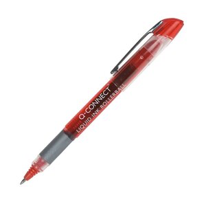 Ручка-роллер "Q-CONNECT", 0.5 мм, красный, стерж. красный