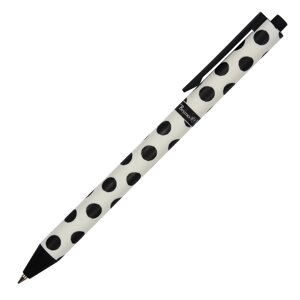 Ручка шариковая "ArtClick. Black polka dots", 0.5 мм, белый, черный, стерж. синий