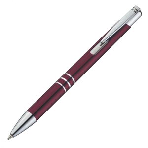 Ручка шариковая автоматическая "Ascot", 0.7 мм, бордовый, серебристый стерж. синий