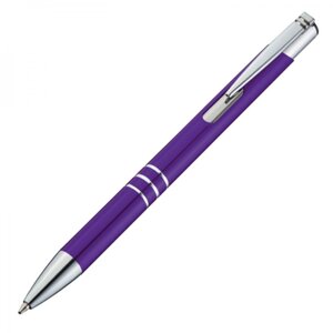 Ручка шариковая автоматическая "Ascot", 0.7 мм, фиолетовый, серебристый стерж. синий
