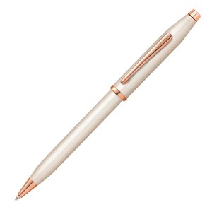 Ручка шариковая автоматическая Cross "Century II Pearlescent White Lacquer", 0.7 мм, жемчужный, розовое золото, стерж.