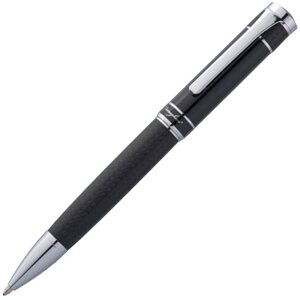 Ручка шариковая автоматическая "Ferraghini F21003", 0.7, черный, серебристый, стерж. синий