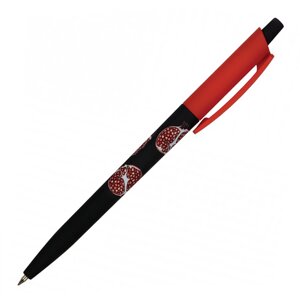 Ручка шариковая автоматическая "HappyClick. Гранат", 0.5 мм, черный, красный, стерж. синий