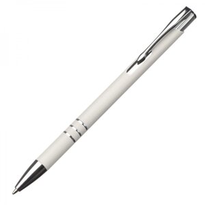 Ручка шариковая автоматическая "New Jersey", 0.7 мм, белый, серебристый, стерж. синий