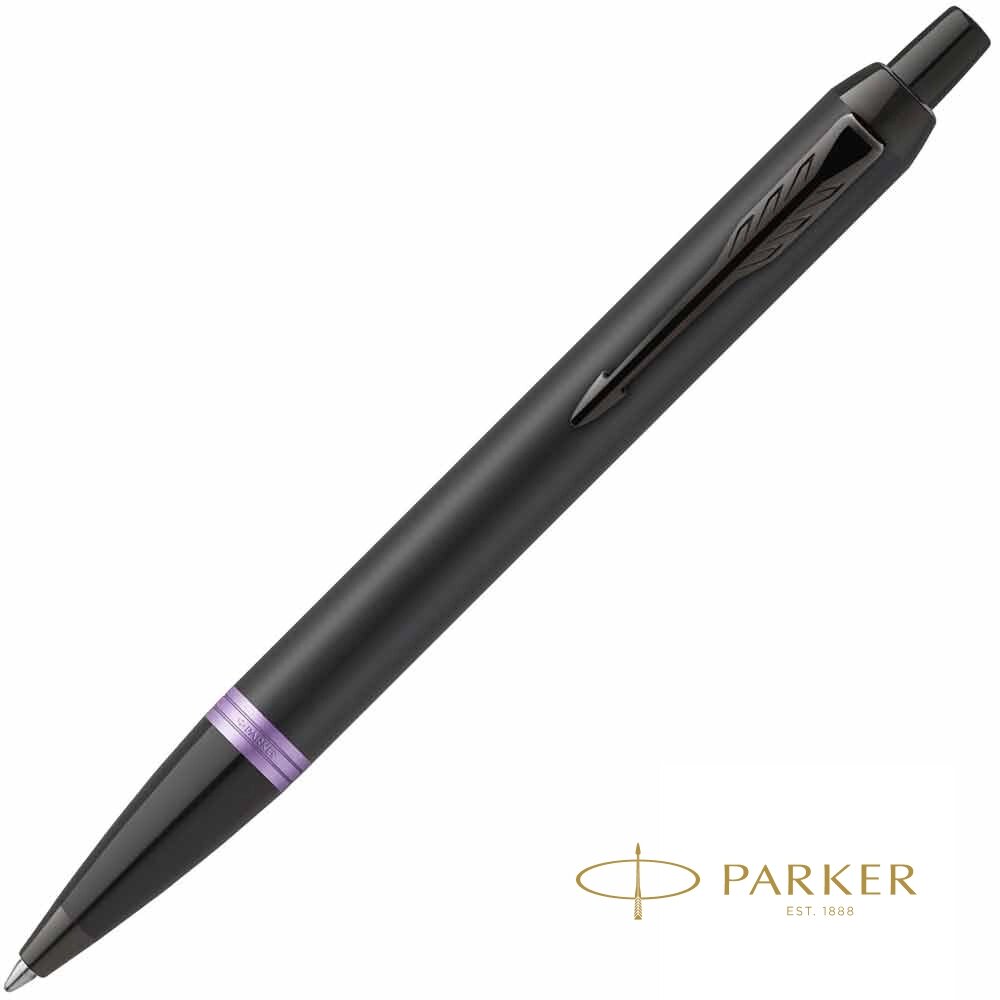 Ручка шариковая автоматическая Parker "IM Vibrant Rings K315", 0,7 мм, черный, фиолетовый, стерж. синий от компании «Офистон маркет» - фото 1