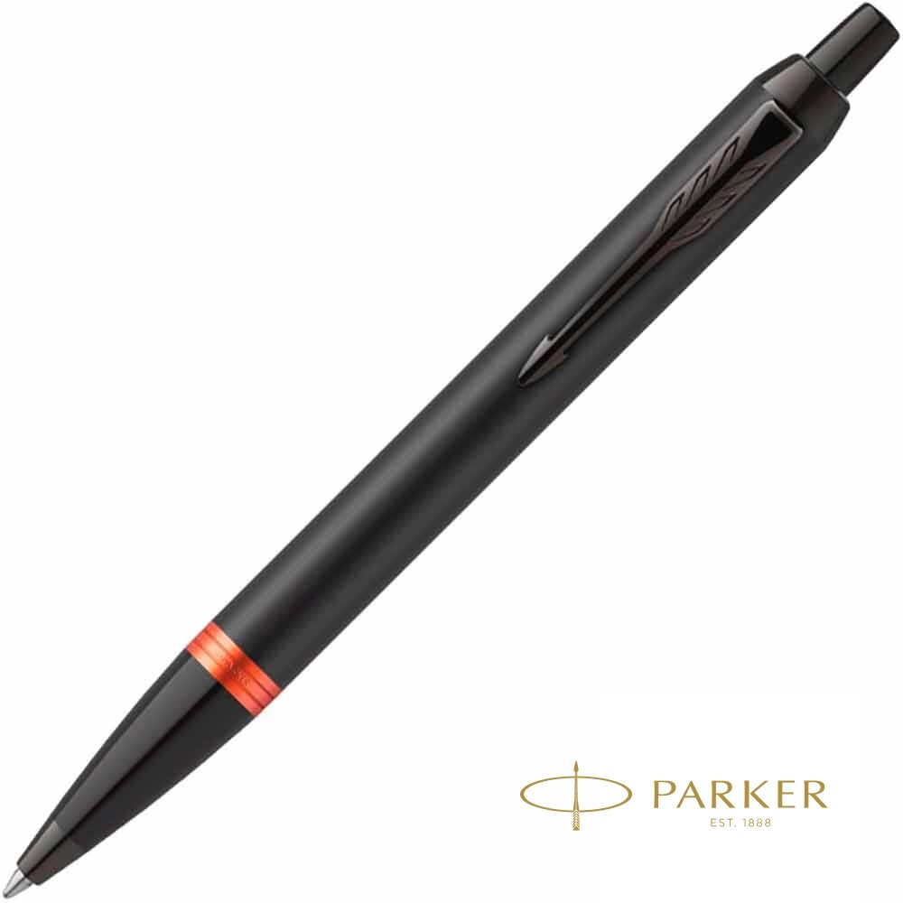 Ручка шариковая автоматическая Parker "IM Vibrant Rings K315", 0,7 мм, черный, оранжевый, стерж. синий от компании «Офистон маркет» - фото 1