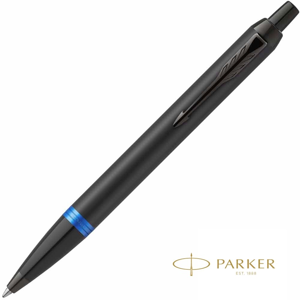 Ручка шариковая автоматическая Parker "IM Vibrant Rings K315", 0,7 мм, черный, синий, стерж. синий от компании «Офистон маркет» - фото 1