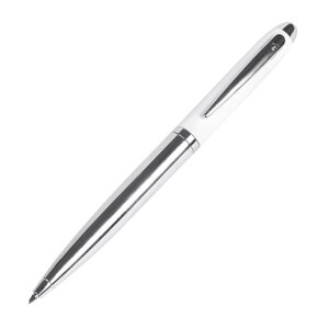 Ручка шариковая автоматическая "Senator Nautic", 1.0 мм, белый, серебристый, стерж. синий