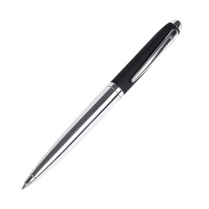 Ручка шариковая автоматическая "Senator Nautic", 1.0 мм, черный, серебристый, стерж. синий