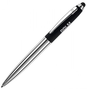Ручка шариковая автоматическая "Senator Nautic Touch Pad Pen", 1.0 мм, черный, серебристый, стерж. синий