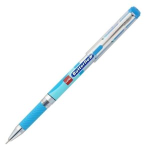 Ручка шариковая "Butterflow", 0.7 мм, синий, серебристый, стерж. синий