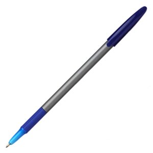Ручка шариковая "Office Grip", 0.7 мм, серый, стерж. синий