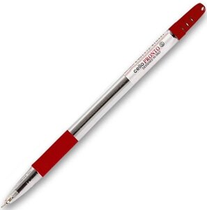 Ручка шариковая "Pronto", 0.5 мм, прозрачный, стерж. красный