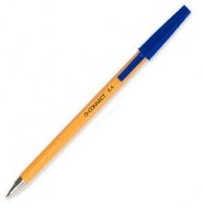 Ручка шариковая "Q-Connect", 0.4 мм, желтый, синий, стерж. синий