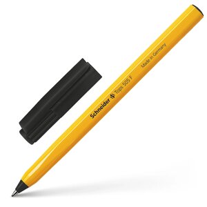 Ручка шариковая "Tops F", 0.4 мм, желтый, стерж. синий