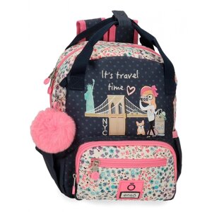 Рюкзак школьный Enso "Travel time" S, темно-синий, розовый