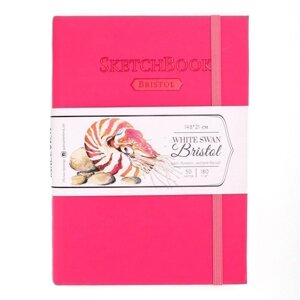 Скетчбук для графики и маркеров "Bristol Touch", A5, 180 г/м2, 50 листов, малиновый