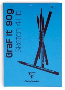 Скетчбук "Graf It", A4, 90 г/м2, 80 листов, небесно-голубой