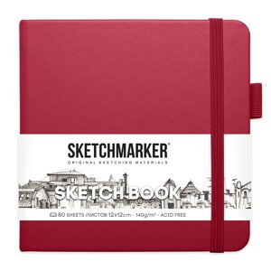 Скетчбук "Sketchmarker", 12x12 см, 140 г/м2, 80 листов, фуксия