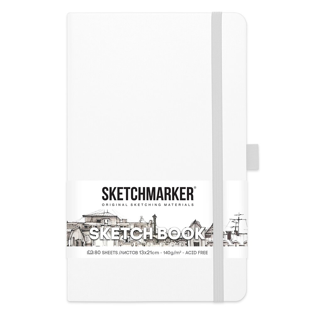 Скетчбук "Sketchmarker", 13x21 см, 140 г/м2, 80 листов, белый от компании «Офистон маркет» - фото 1