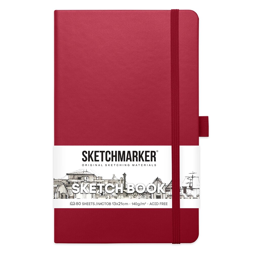 Скетчбук "Sketchmarker", 13x21 см, 140 г/м2, 80 листов, маджента от компании «Офистон маркет» - фото 1