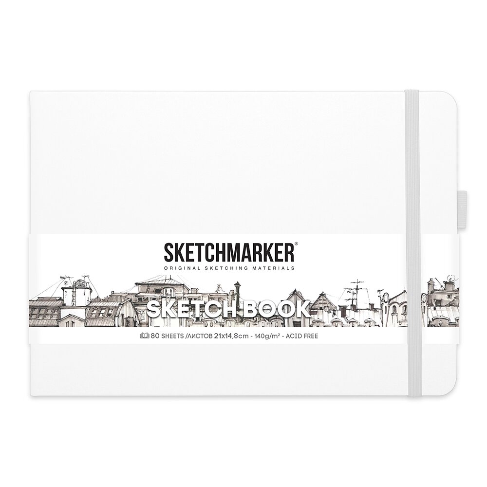 Скетчбук "Sketchmarker", 21x14.8 см, 140 г/м2, 80 листов, белый пейзаж от компании «Офистон маркет» - фото 1