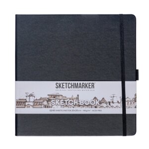 Скетчбук "Sketchmarker", 80 листов, 20x20 см, 140 г/м2, черный