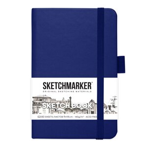 Скетчбук "Sketchmarker", 9x14 см, 140 г/м2, 80 листов, королевский синий