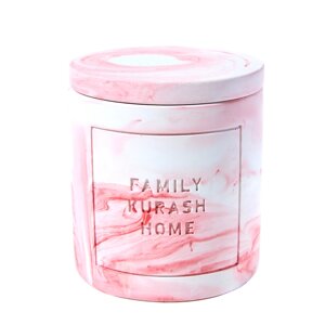 Свеча декоративная со спичками "Family Kurash Home Круг", ароматизированная, розовый