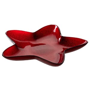 Тарелка-звезда стеклянная "Autentico", 29 см, красный