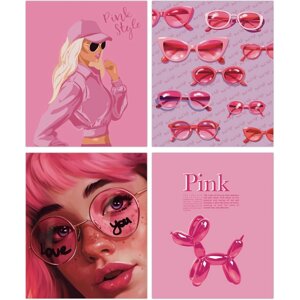 Тетрадь "Barbie pink style", А5, 48 листов, клетка, ассорти