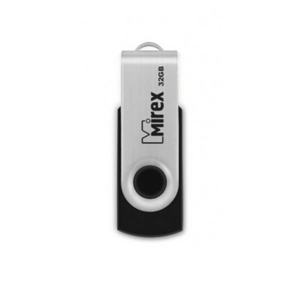 USB Flash накопитель 2.0 32 Gb SWIVEL BLACK, пластик, металл, Mirex от компании «Офистон маркет» - фото 1