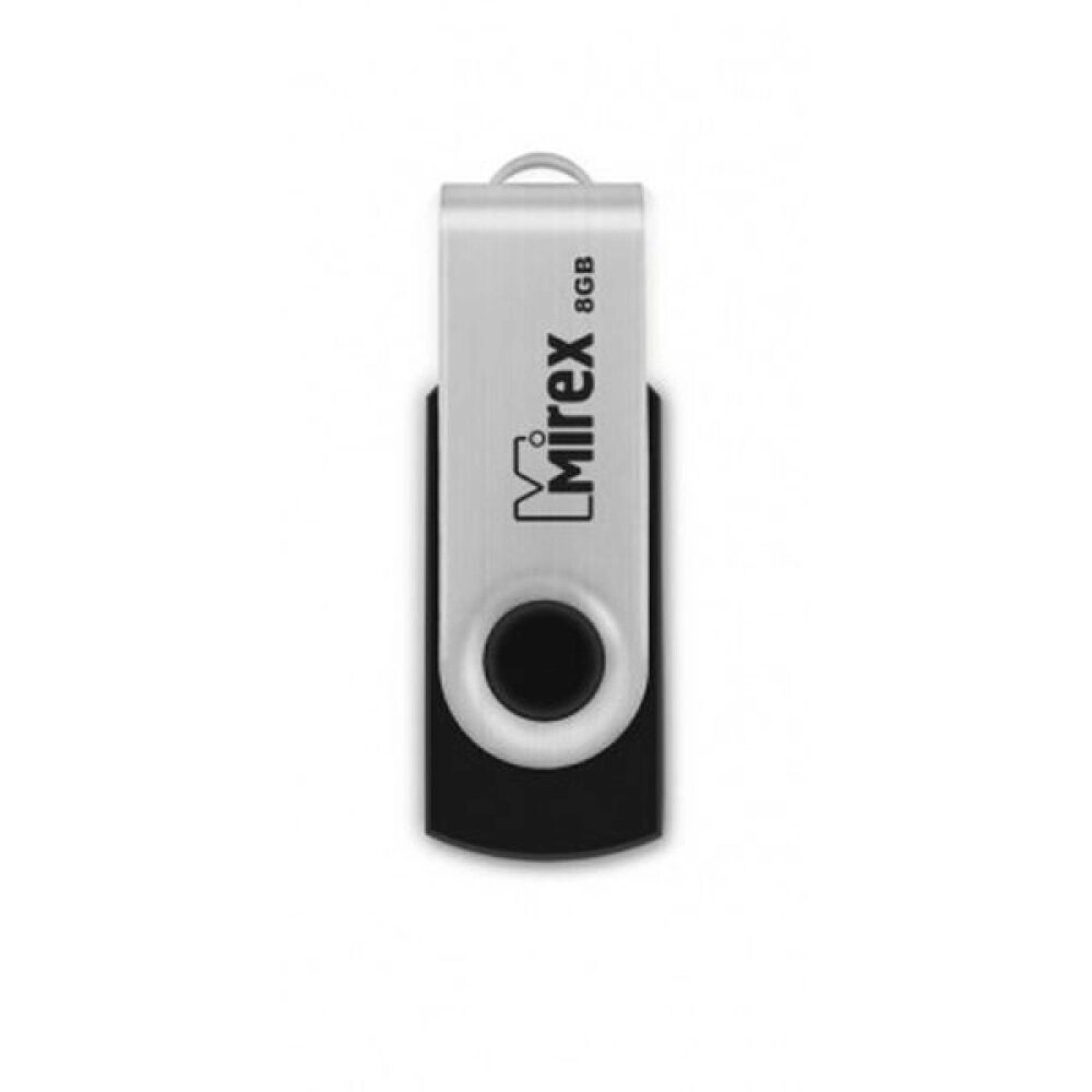 USB Flash накопитель 2.0 8 Gb SWIVEL BLACK, пластик, металл от компании «Офистон маркет» - фото 1