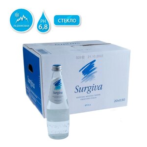 Вода минеральная природная питьевая «Surgiva», 0.5 л., негазированная, 20 бут/упак