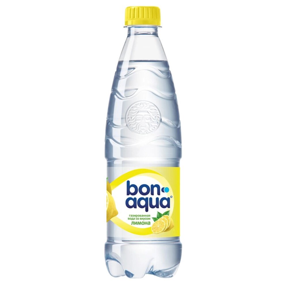 Вода питьевая "Bonaqua", газированная, вкус лимона, 0.5 л от компании «Офистон маркет» - фото 1