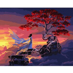 Алмазная мозаика живопись 20*30см Девушка у дерева. Фэнтези. DV-9516-10