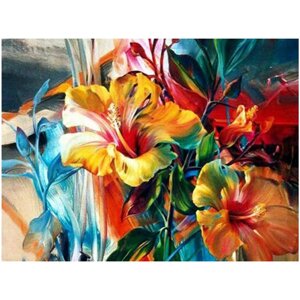 Алмазная мозаика (живопись) 40*50см Яркие цветы DV-11514-36