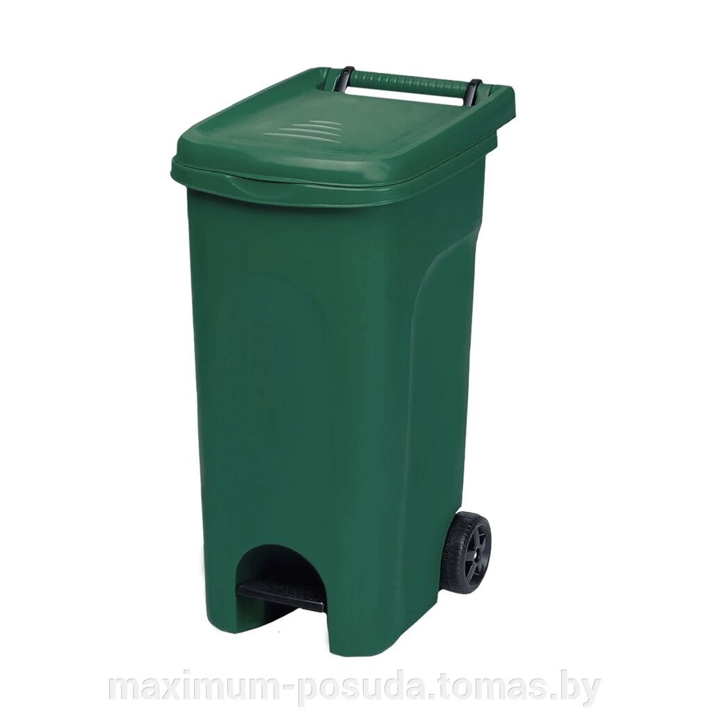 Бак для мусора контейнер Elfplast ЗЕЛЕНЫЙ 80 л. elf 628 от компании MAXIMUM-POSUDA - фото 1