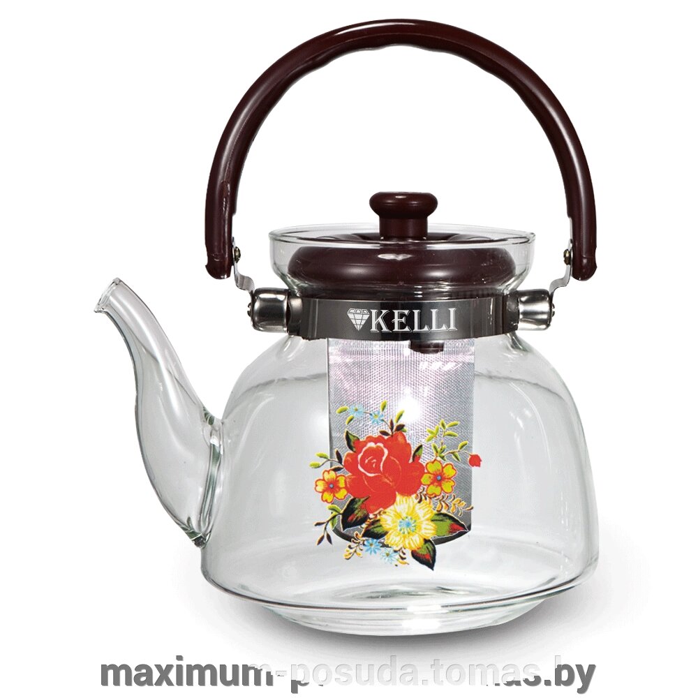 Чайник 0,8 л. KELLI KL-3006 Жаропрочный стеклянный от компании MAXIMUM-POSUDA - фото 1
