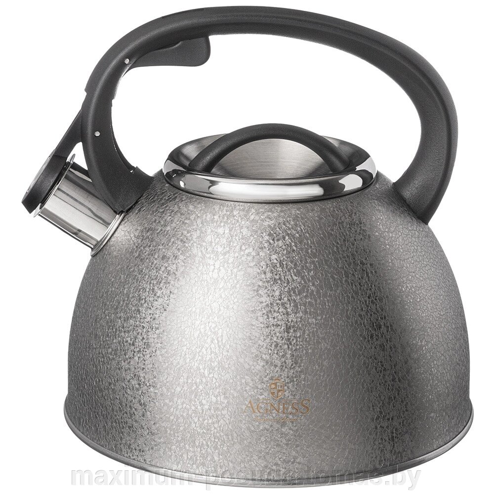 Чайник AGNESS со свистком 2,5 л, SILVER  , 907-254 от компании MAXIMUM-POSUDA - фото 1