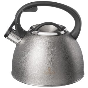 Чайник agness со свистком 2,5 л, silver , 907-254