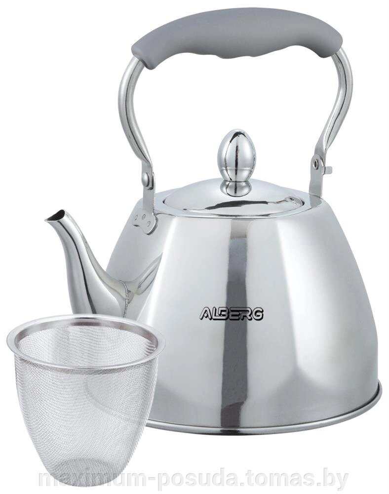 Чайник для плиты нержавеющая сталь ALBERG AL-3039 1.2 литра от компании MAXIMUM-POSUDA - фото 1