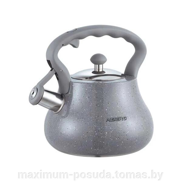 Чайник нержавеющая сталь для плиты  2.6 литра, «Серый гранит» ALBERG AL-3053 от компании MAXIMUM-POSUDA - фото 1