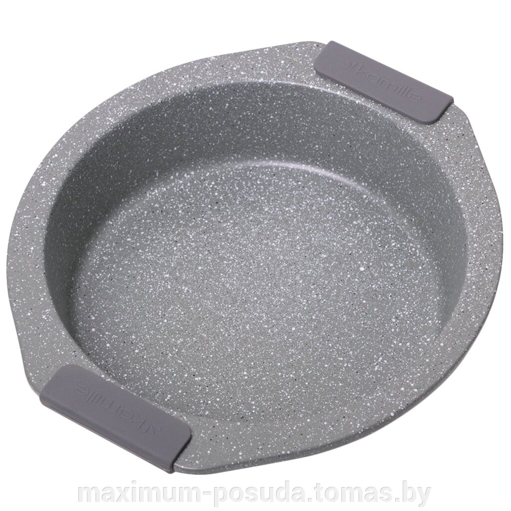 Форма для запекания круглая  (28,5х26,5х6 см)  с мраморным покрытием Kamille KM 6034 A от компании MAXIMUM-POSUDA - фото 1