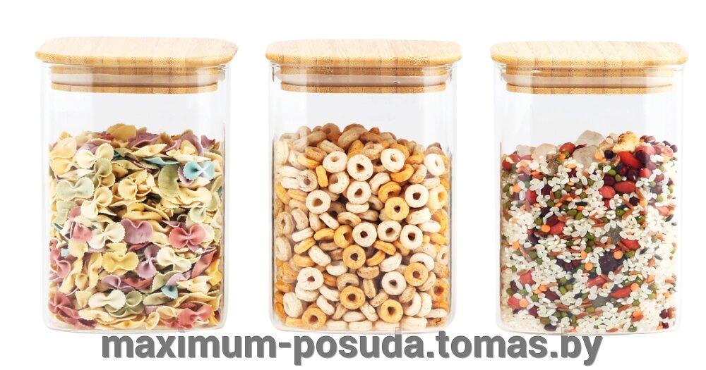 Набор банок  стеклянных для сыпучих продуктов -Kelli  KL-3290 от компании MAXIMUM-POSUDA - фото 1