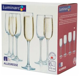 Набор бокалов Luminarc Allegresse для шампанского J8162